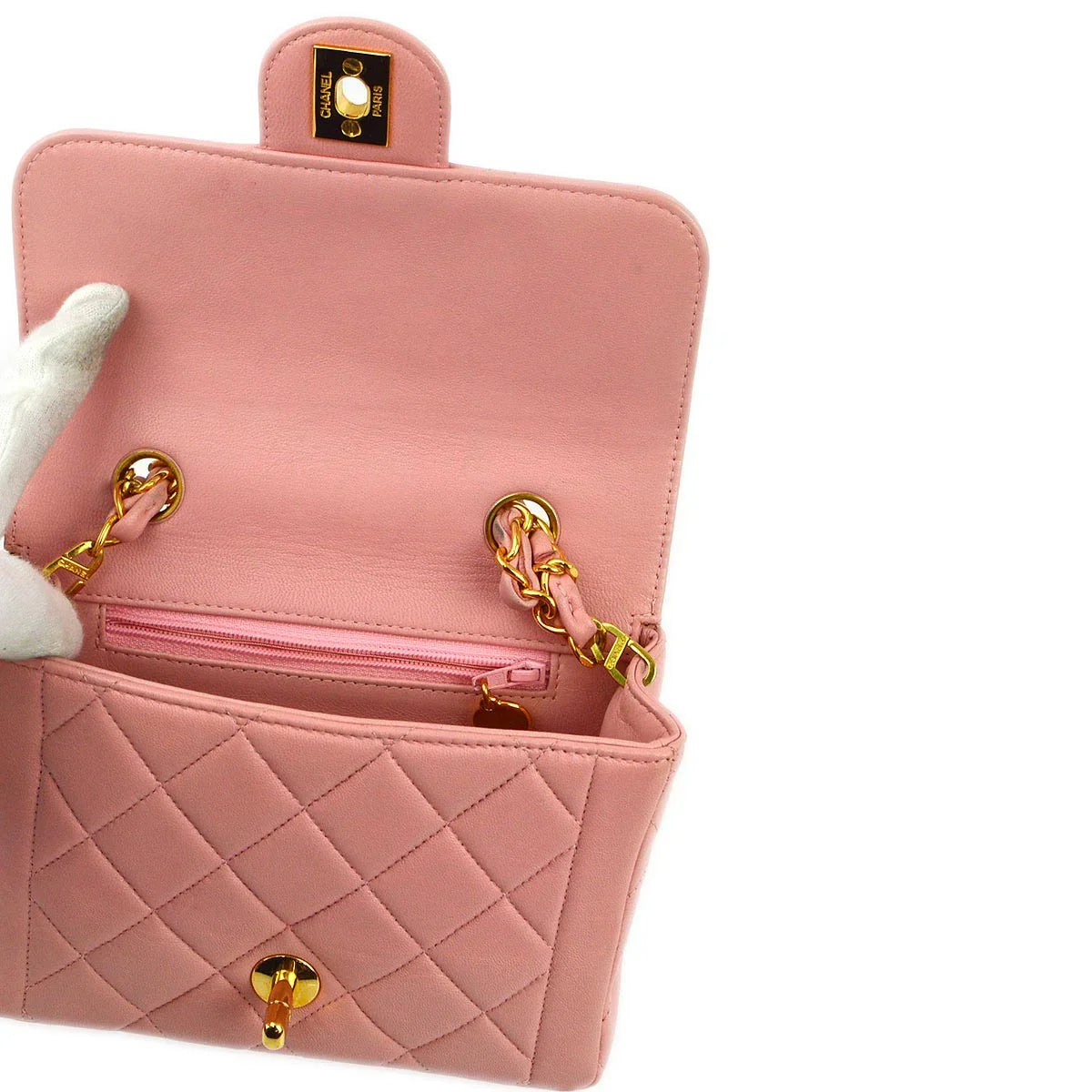 Chanel 1996-1997 Pink Lambskin Handbag