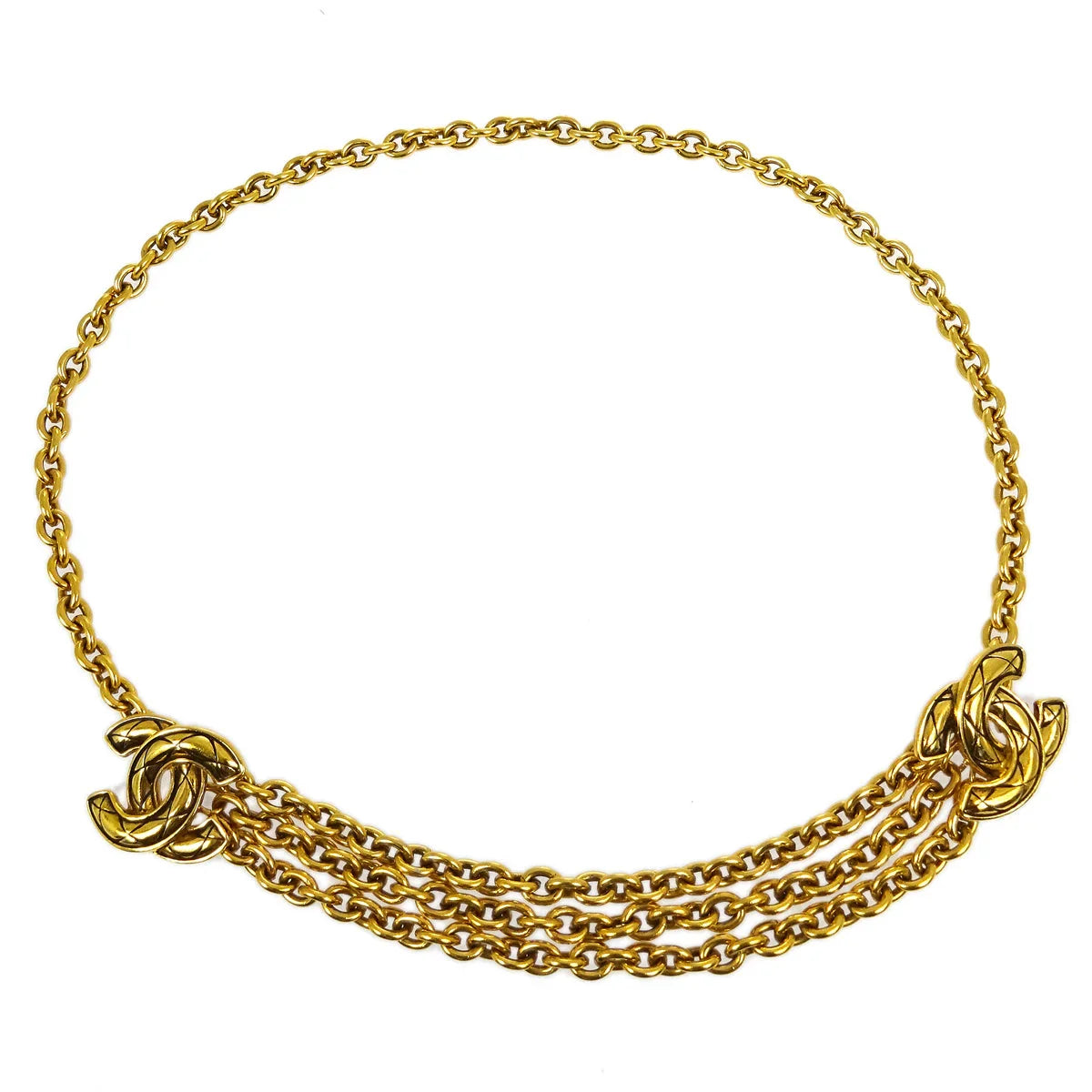 Chanel CC Gold Chain Belt 6051 Small Good