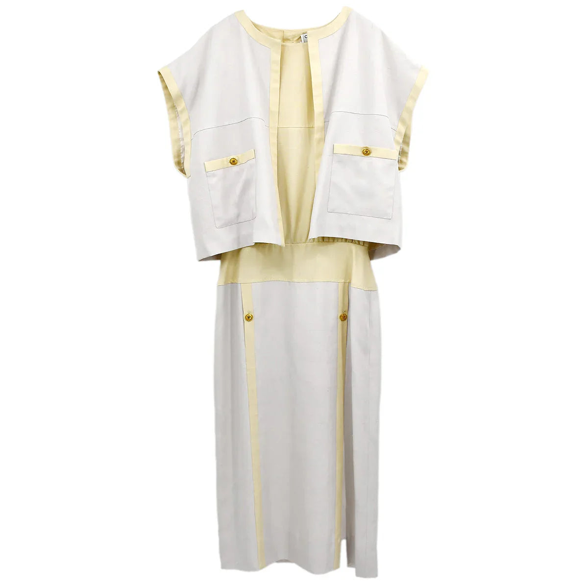 Chanel Setup Suit Jacket Dress Ivory 03 #38
