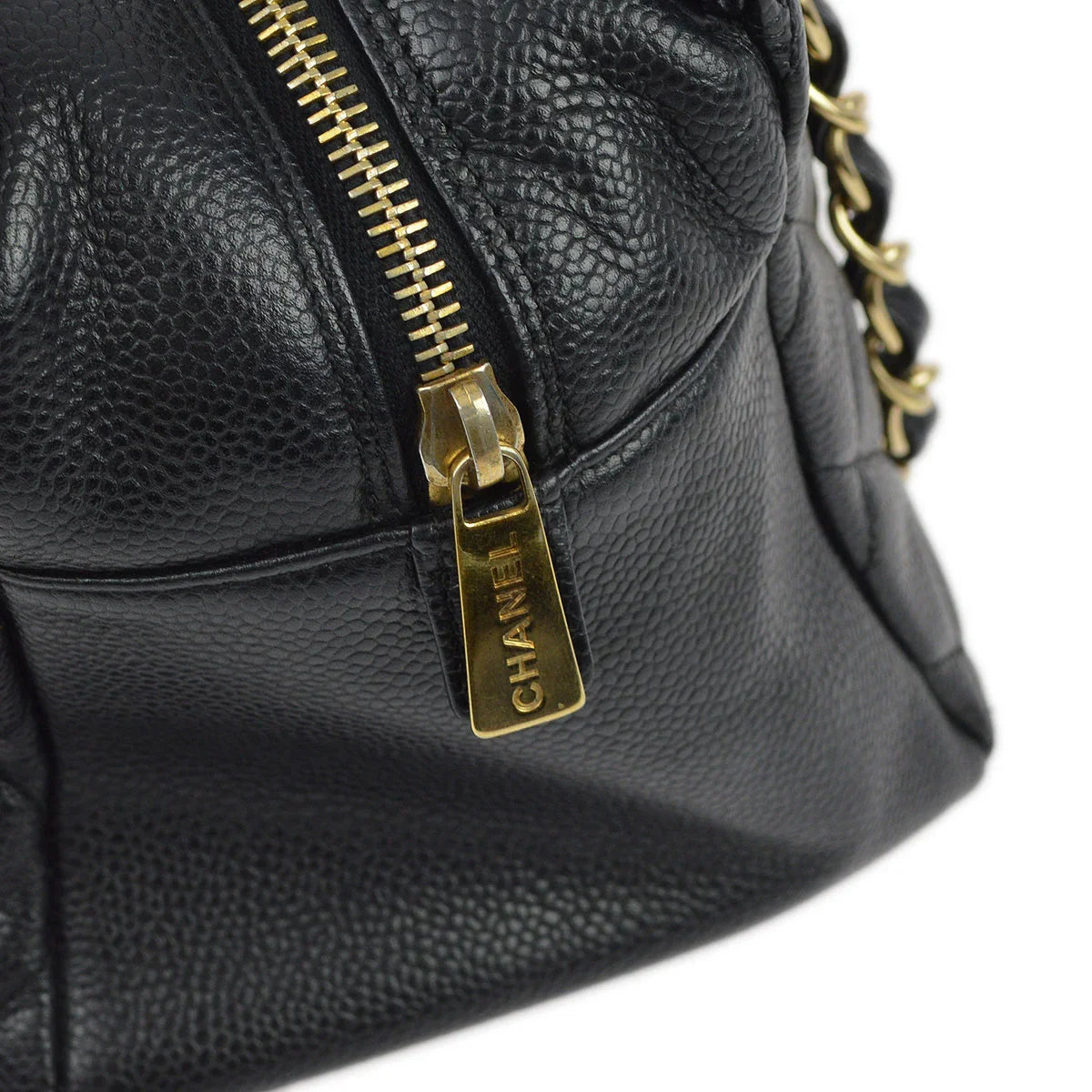 Chanel 2001-2003 Black Caviar Petite Timeless Tote PTT Chain Handbag