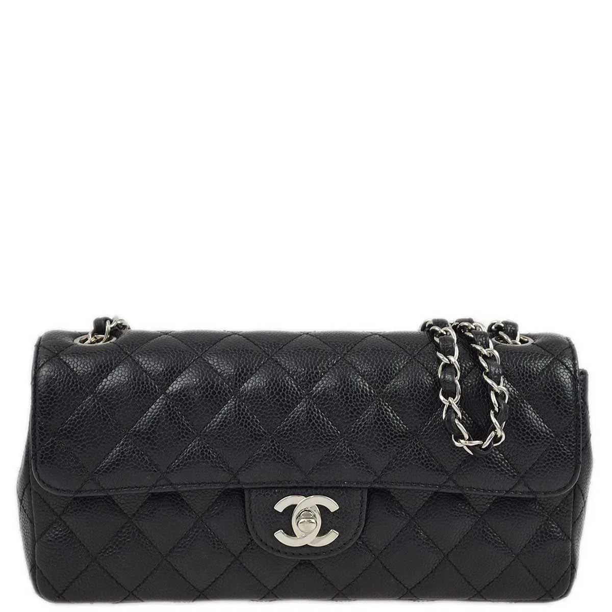 Chanel 2006-2008 Black Caviar East West Shoulder Bag