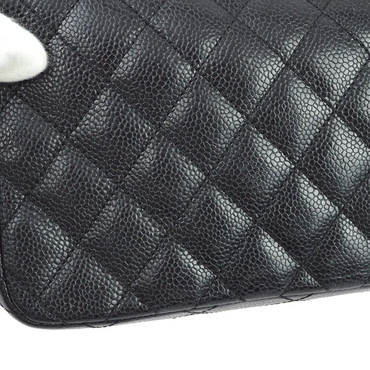 Chanel 2006-2008 Black Caviar East West Shoulder Bag