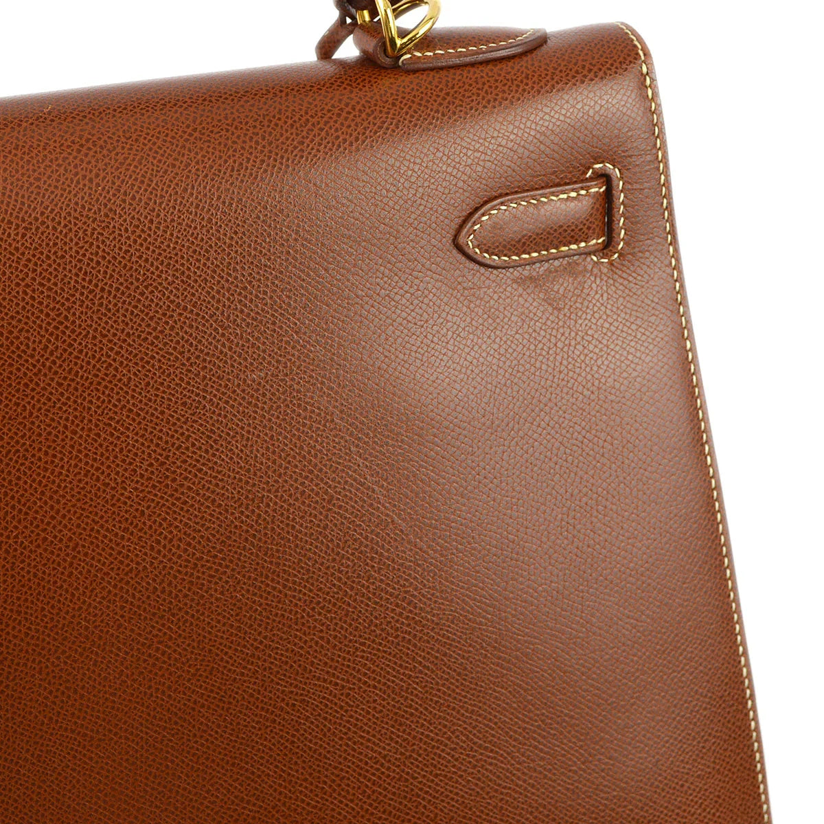 Hermes 2003 Noisette Veau Grain Lisse Kelly 32 Sellier Handbag