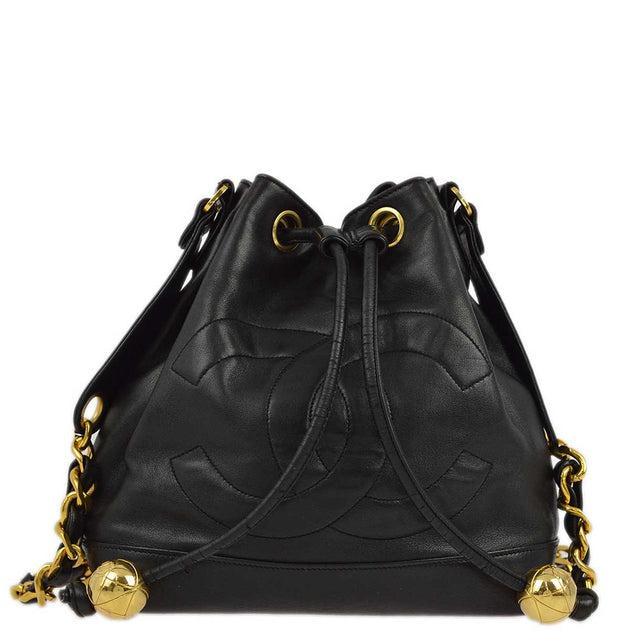 Chanel drawstring bag black best sale