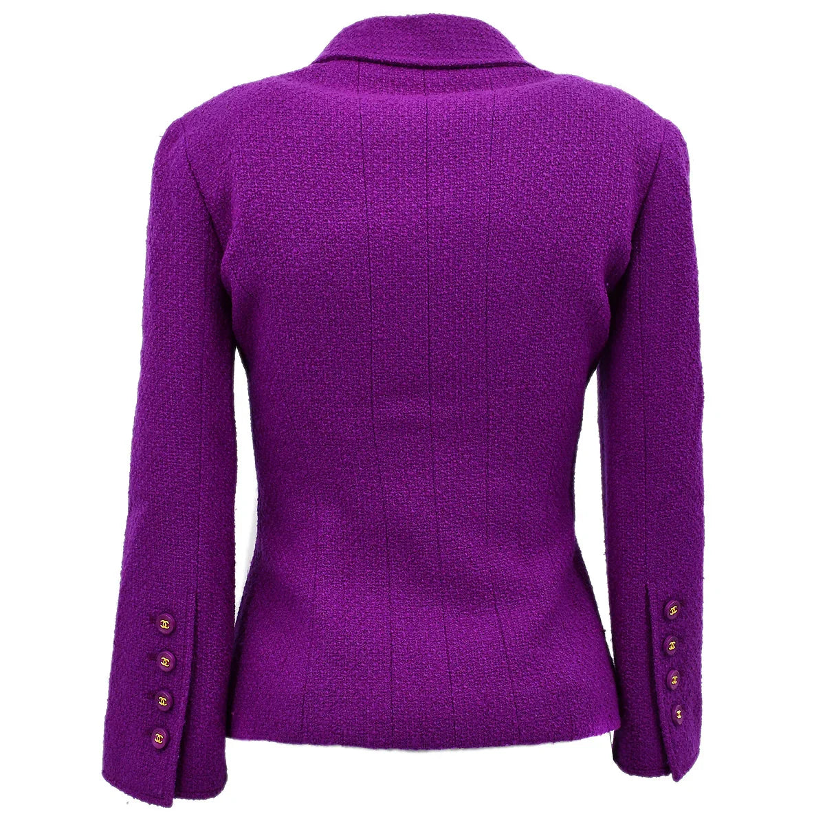 Chanel Single Breasted Jacket Purple 95A #36