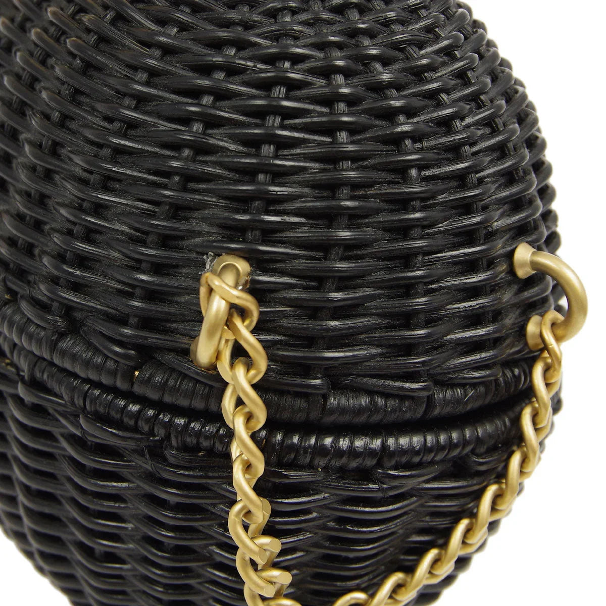 Chanel * 2004-2005 Black Rattan Basket 2way Shooulder Handbag