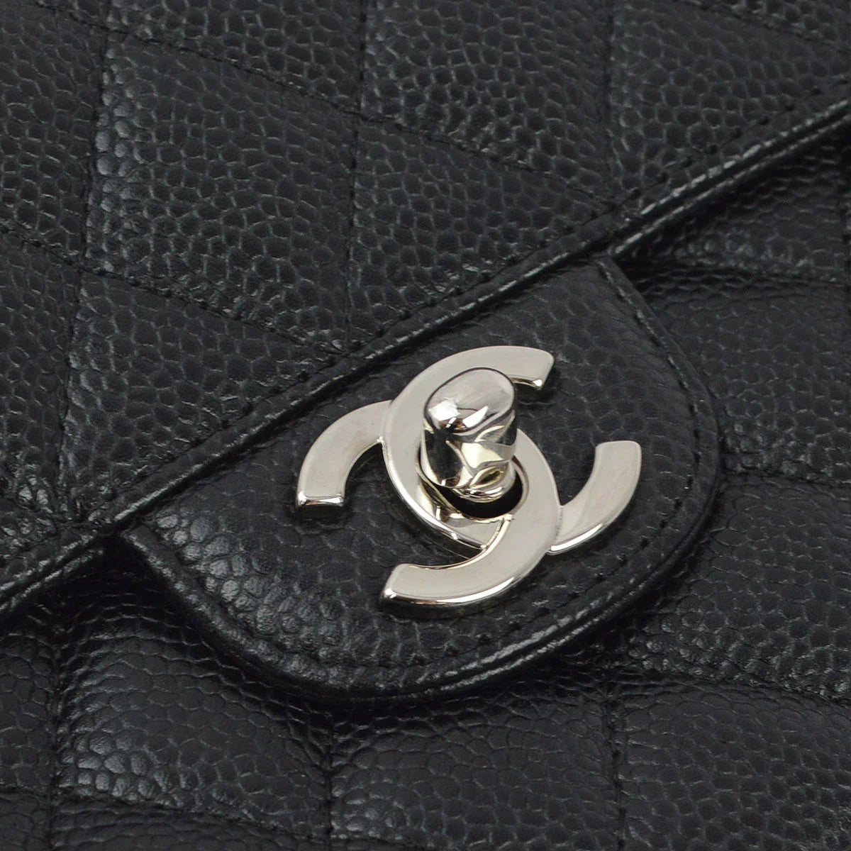 Chanel 2008-2009 Black Caviar East West Shoulder Bag