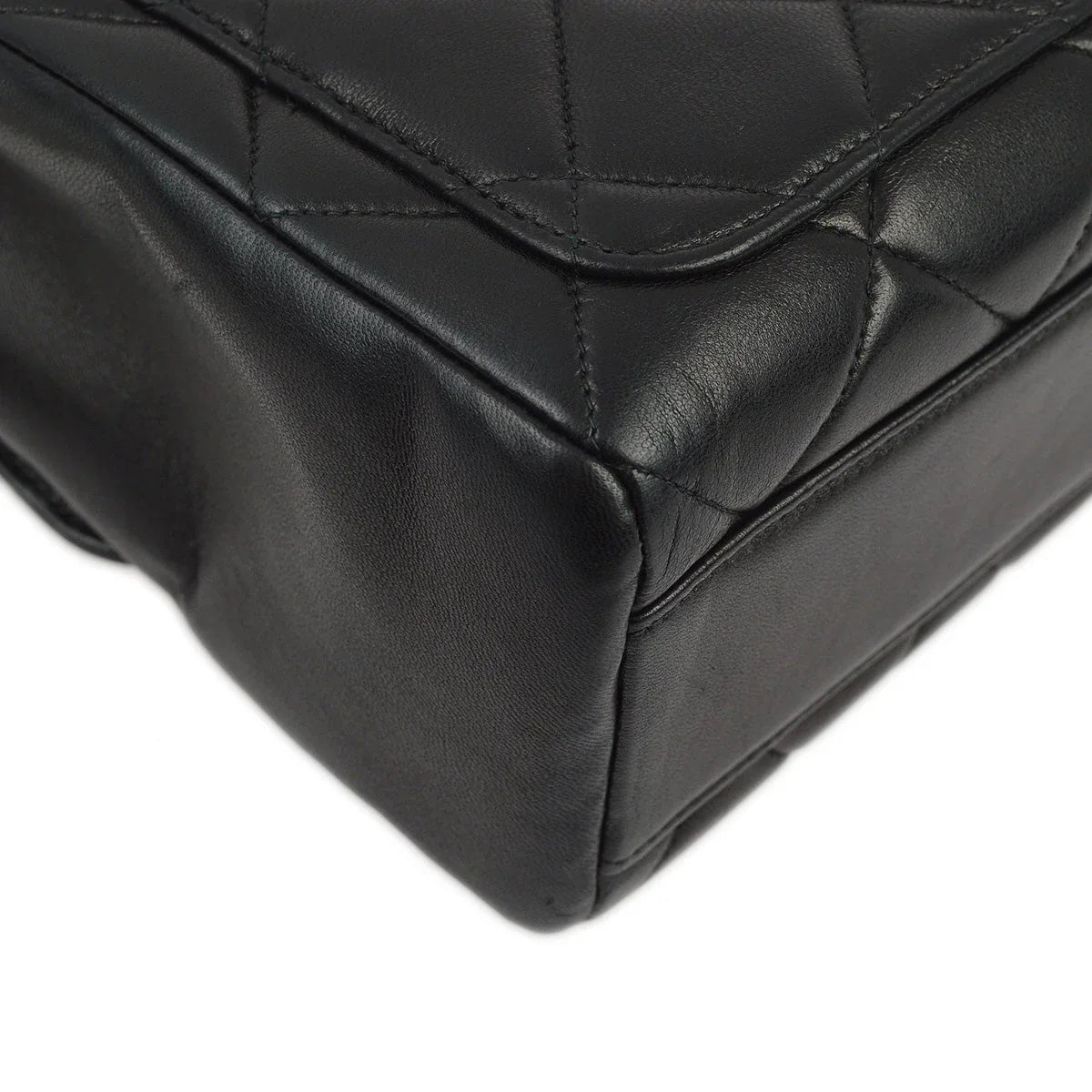 Chanel 1996-1997 Black Lambskin Straight Flap Chain Shoulder Bag