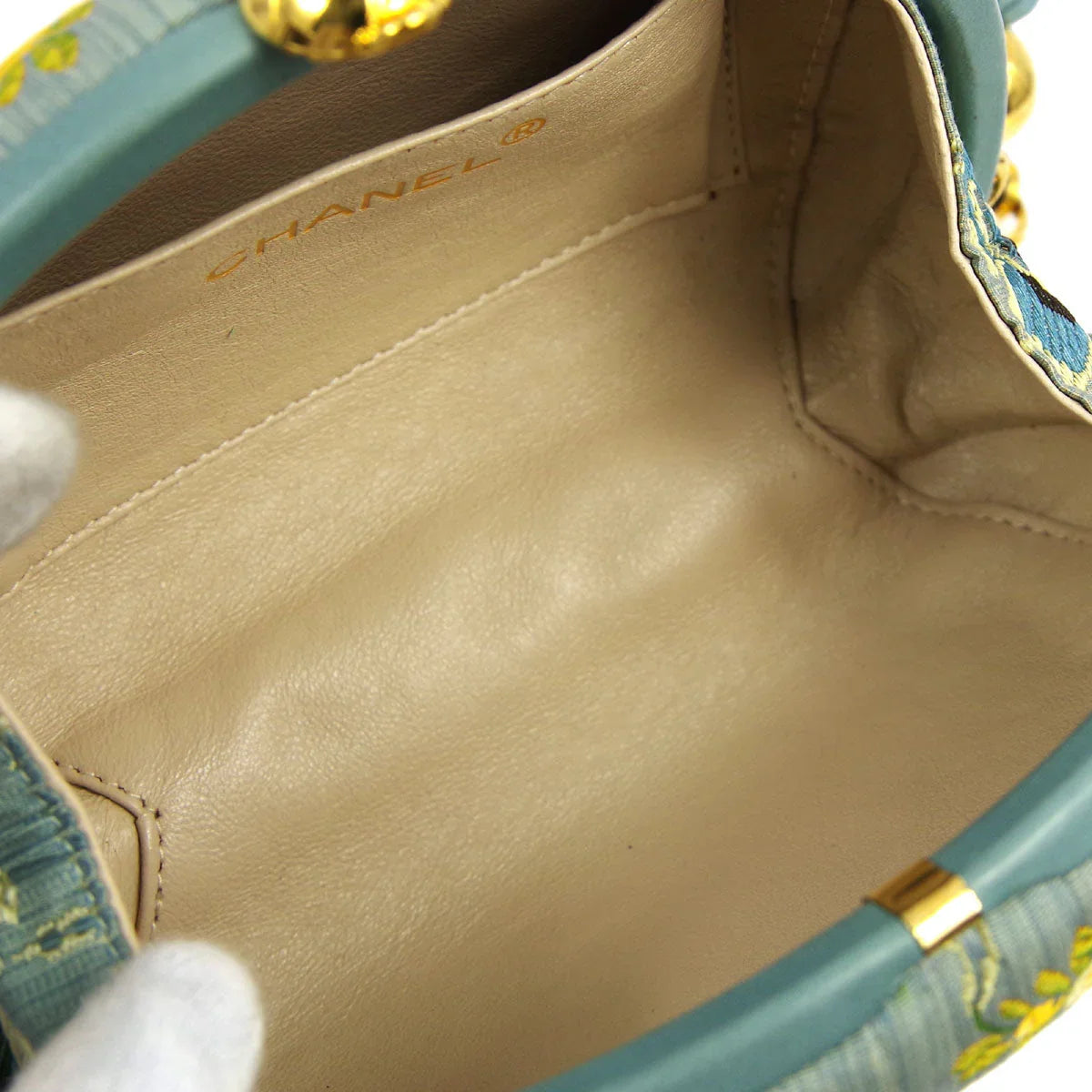 Chanel * 1991-1994 Light Blue Canvas Fringe Bag Pouch