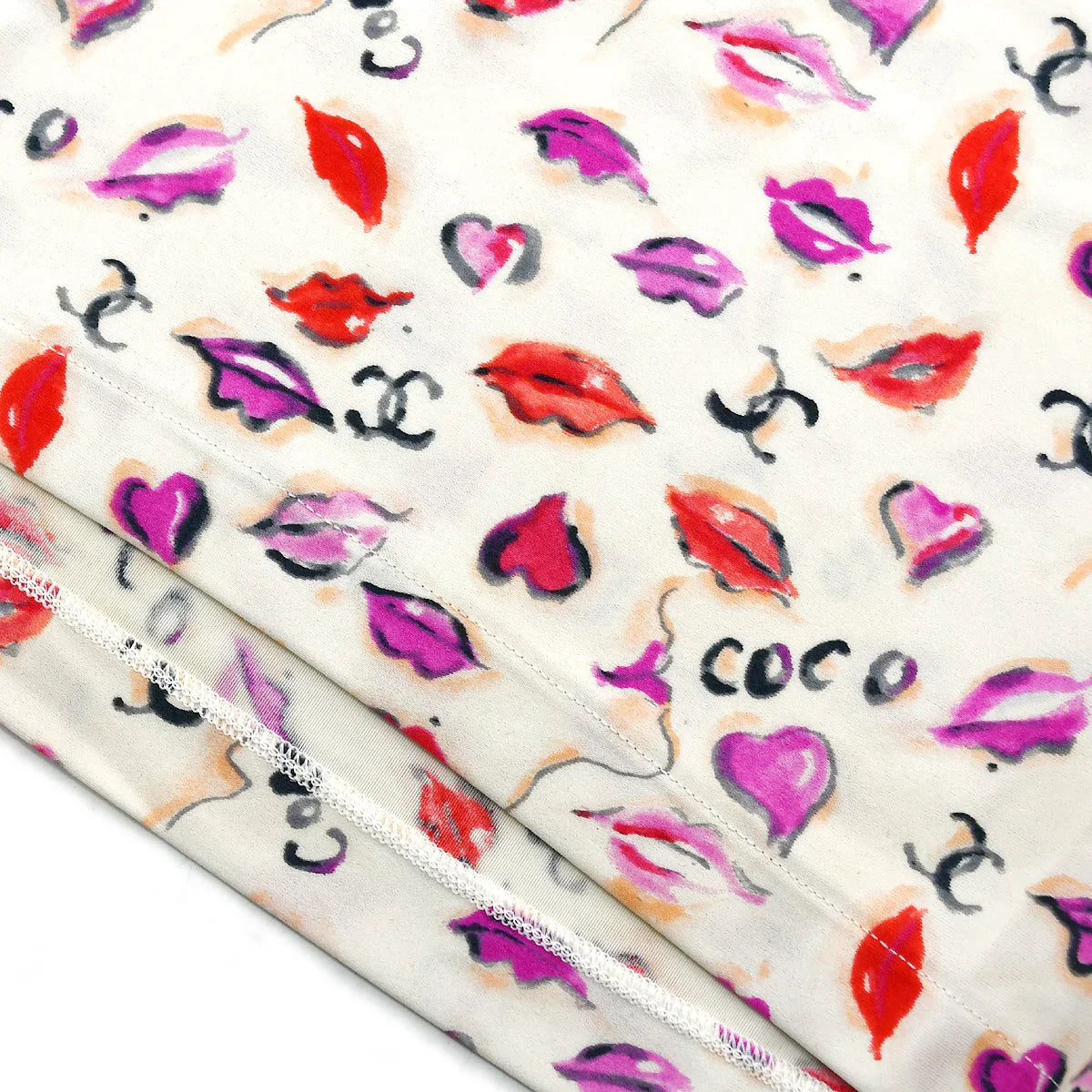 Chanel Lipstick Cropped T-shirt Ivory #42