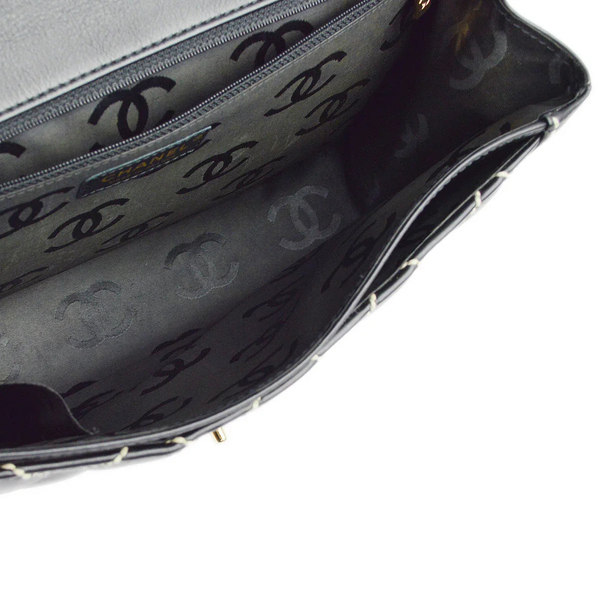 Chanel 2004-2005 Black Calfskin Wild Stitch Handbag