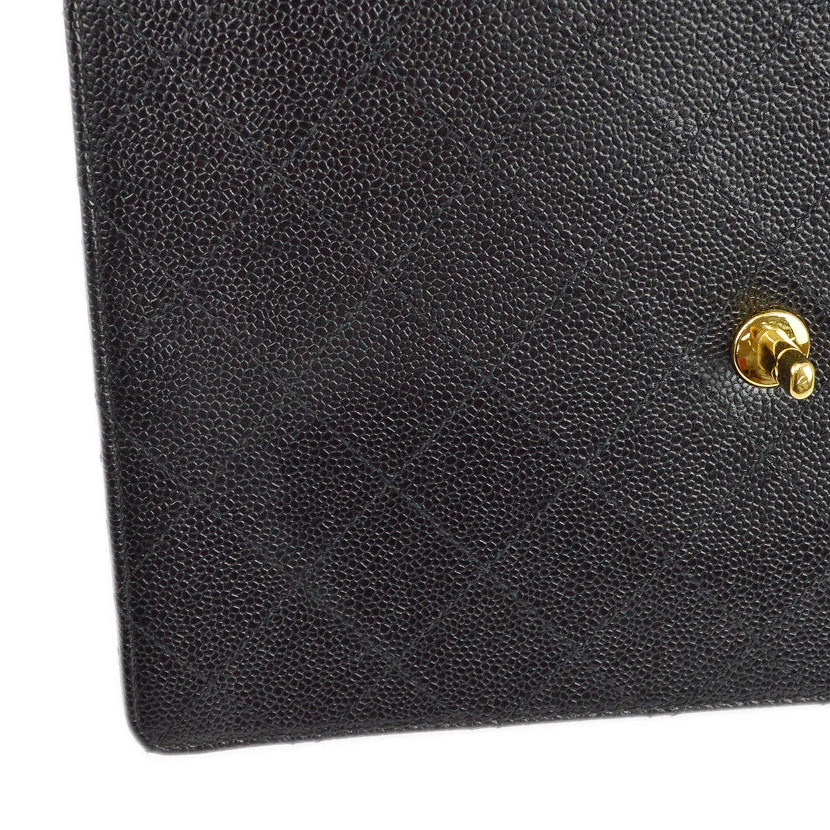 Chanel 1997-1999 Black Caviar Single Flap Shoulder Bag