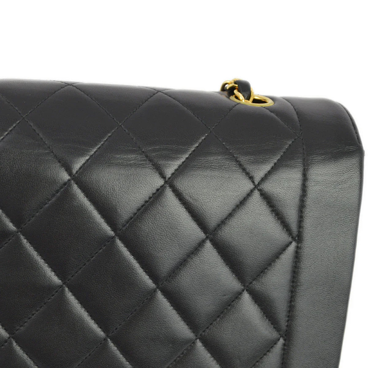 Chanel 1996-1997 Black Lambskin Small Diana Shoulder Bag