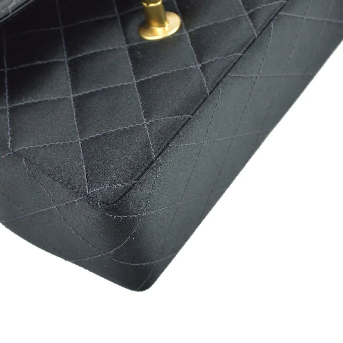 Chanel 2001-2003 Black Satin Mini Classic Square Flap Shoulder Bag 17
