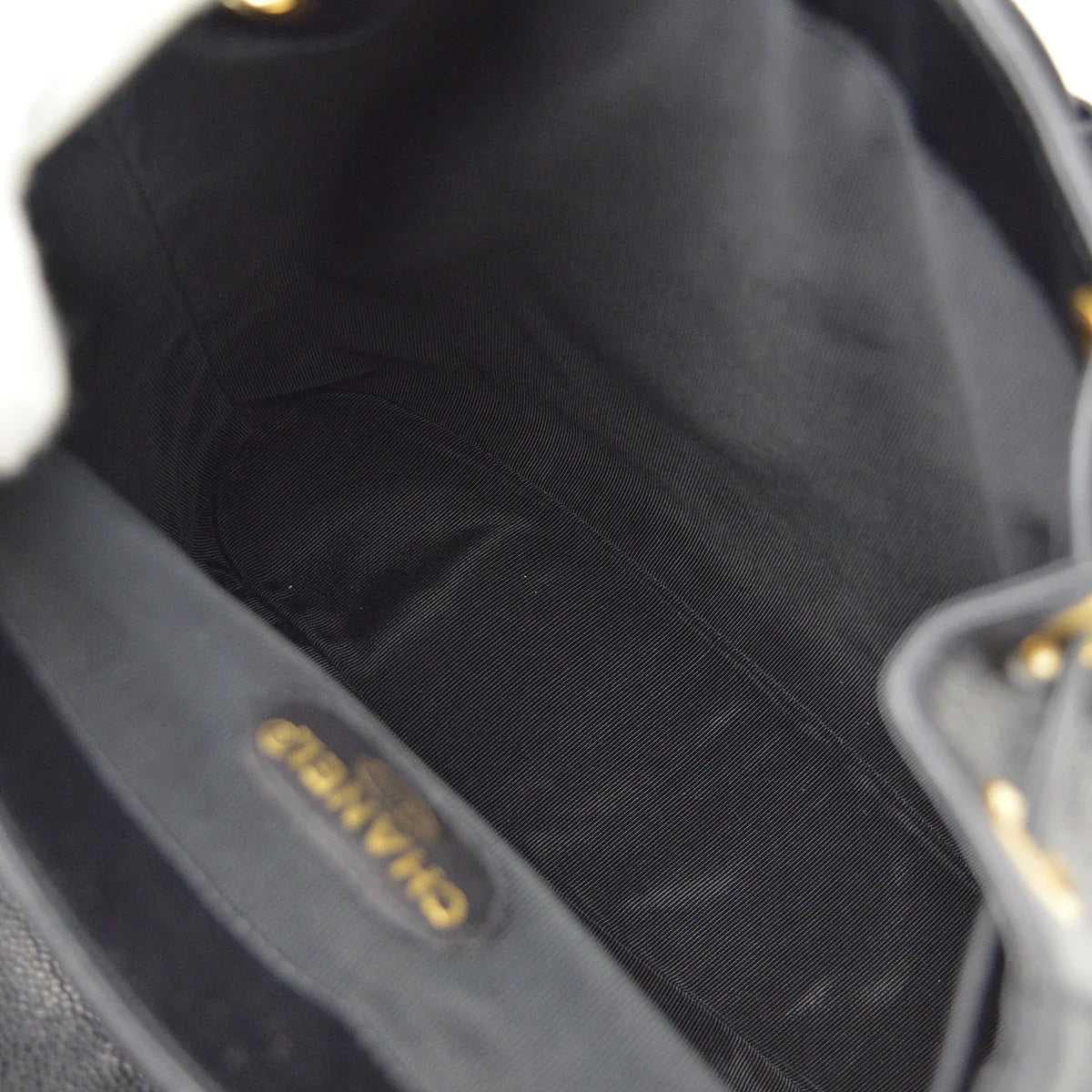 Chanel 1996-1997 Black Caviar Triple CC Backpack