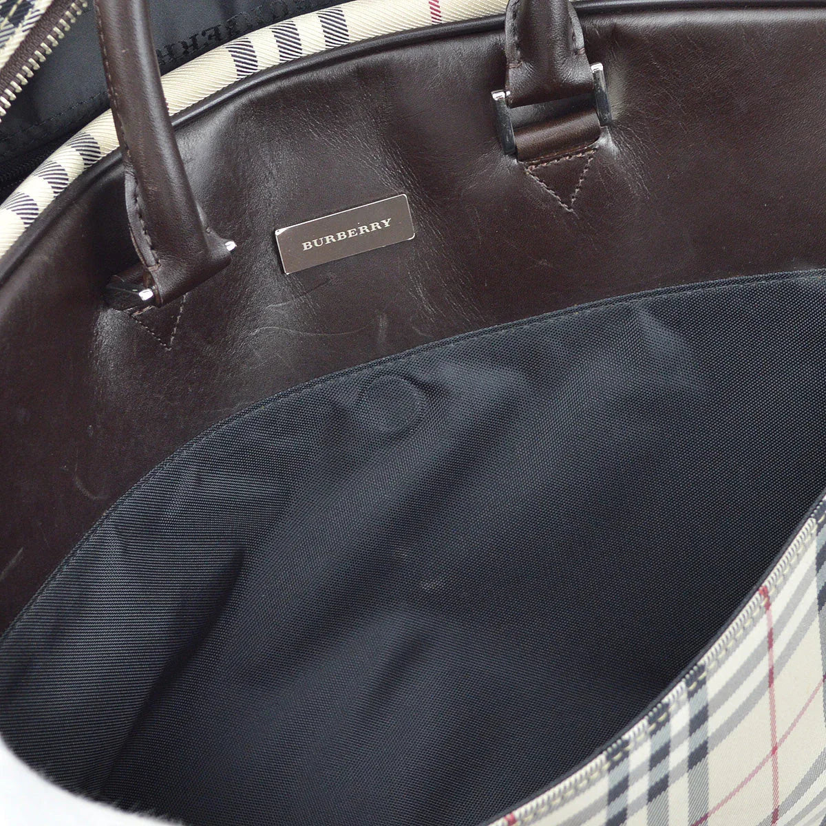 Burberry Beige Burberry Check 2way Duffle Shoulder Handbag