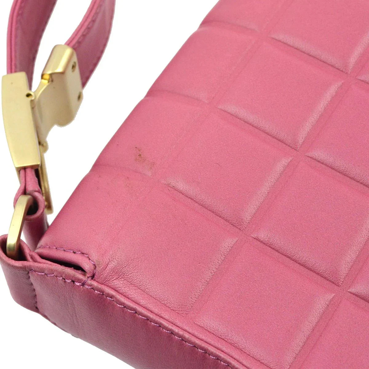 Chanel 2003-2004 Pink Lambskin Choco Bar Shoulder Bag
