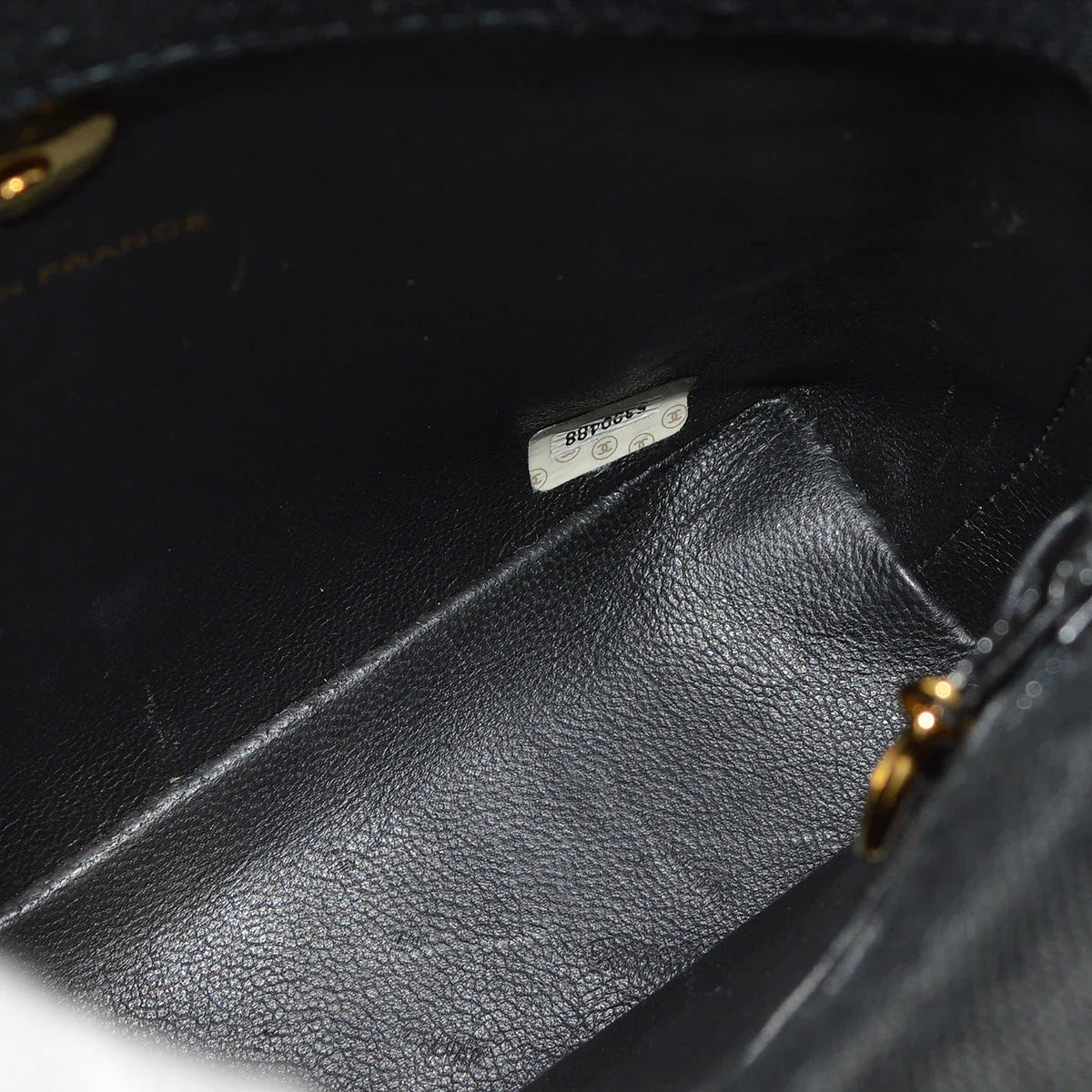 Chanel 1997-1999 Black Canvas Camelia Chain Handbag