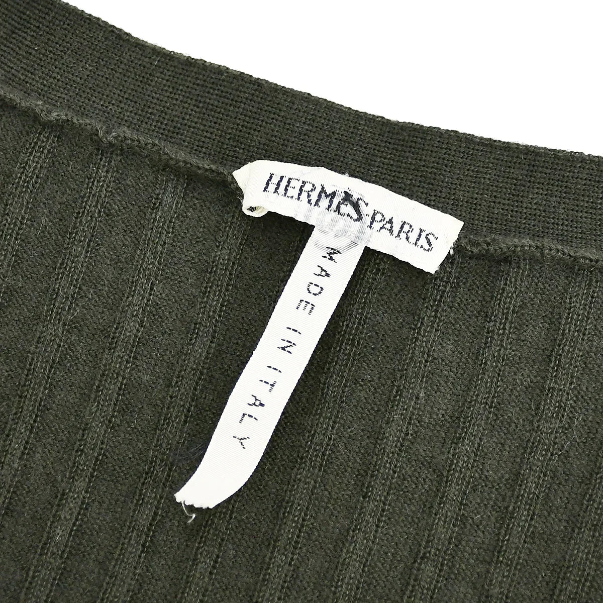 Hermes Ensemble Cardigan Sleeveless Top Khaki #ME
