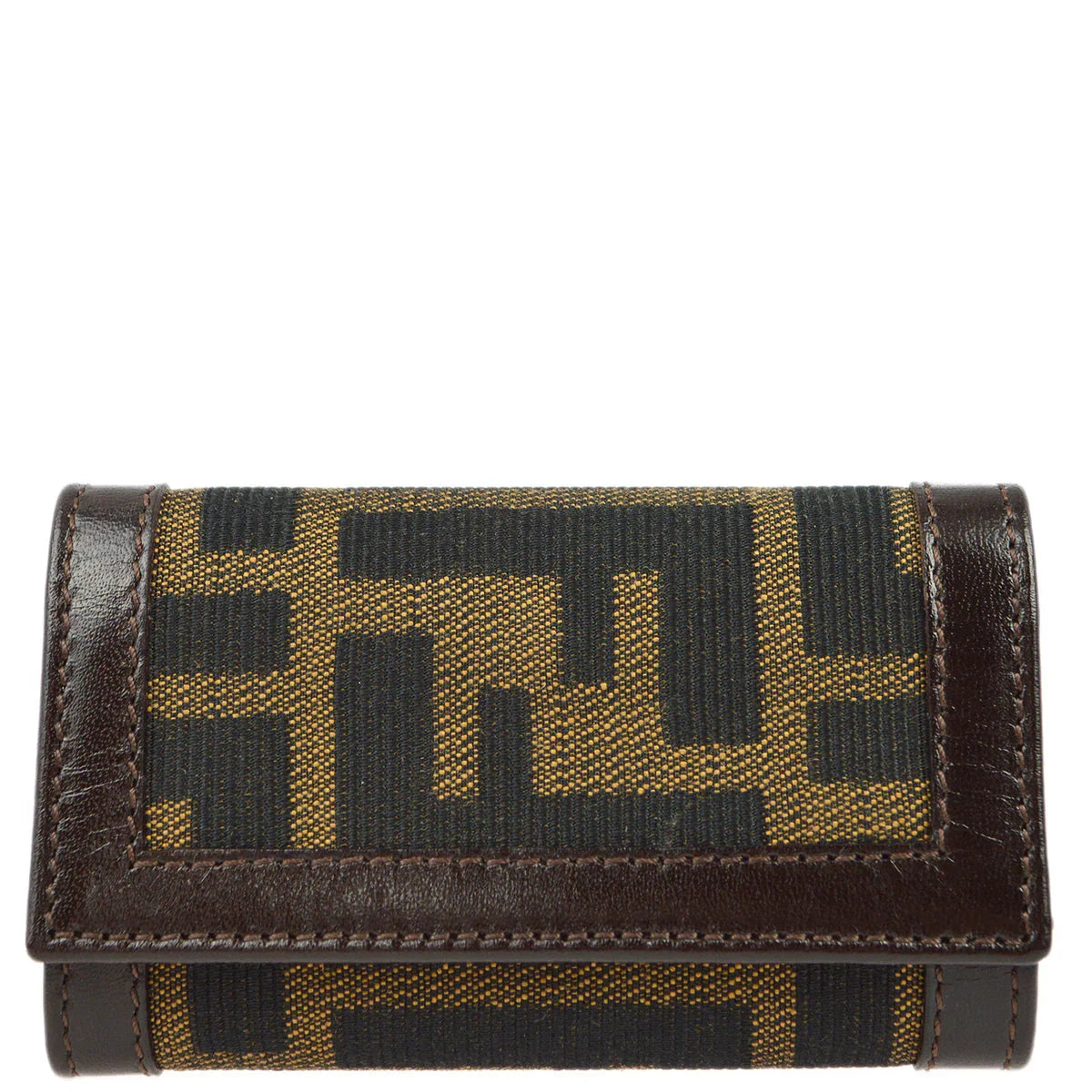 Fendi 2000 Brown Zucca Six Hook Key Case Small Good