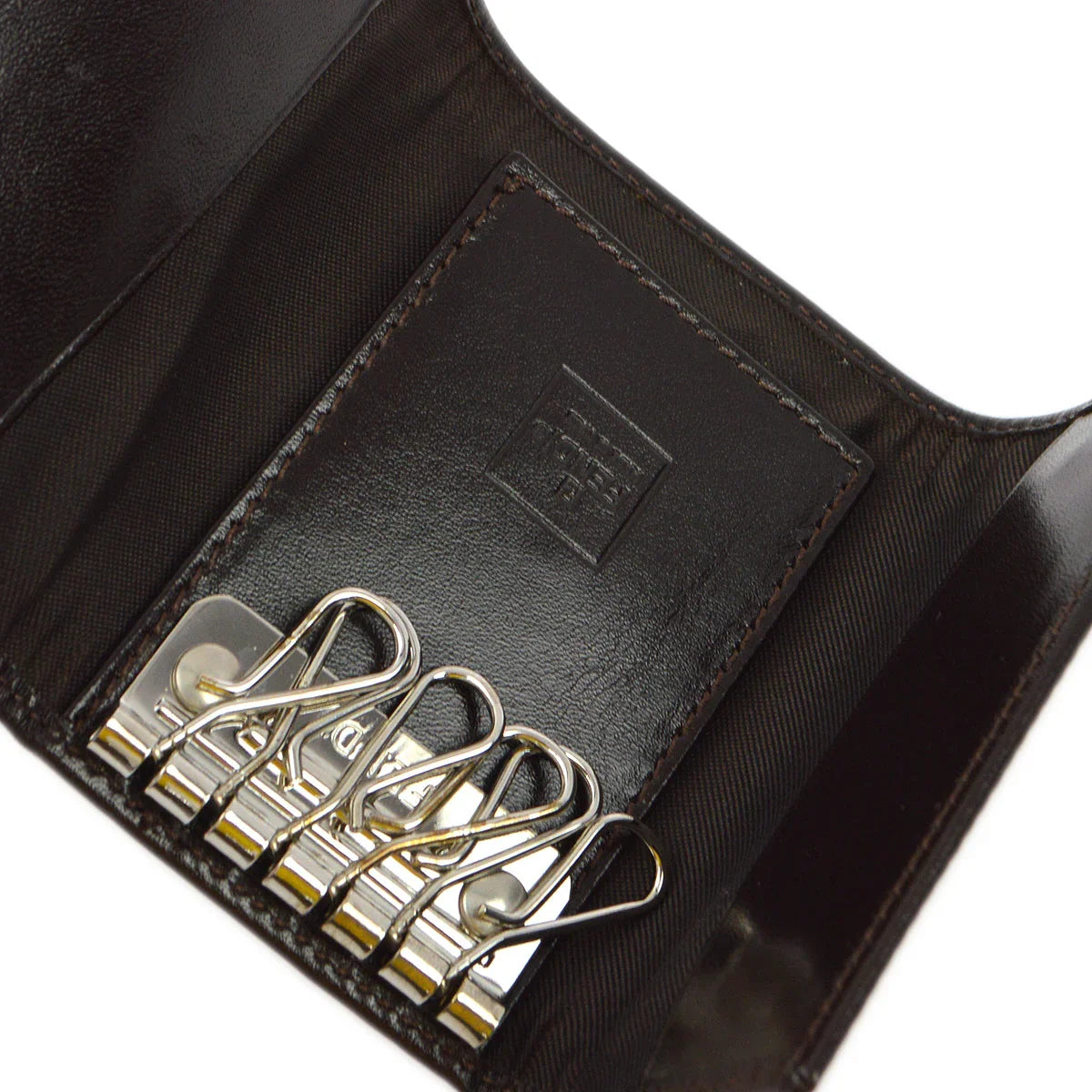 Fendi 2000 Brown Zucca Six Hook Key Case Small Good