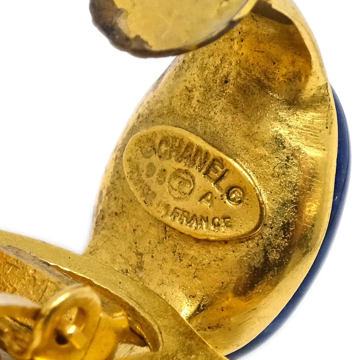 Chanel Hoop Dangle Earrings Clip-On Gold 95A