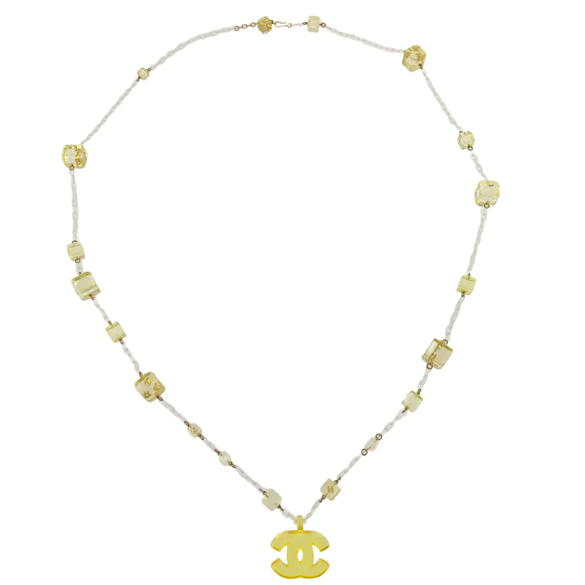 Chanel CC Pendant Necklace Yellow 01P