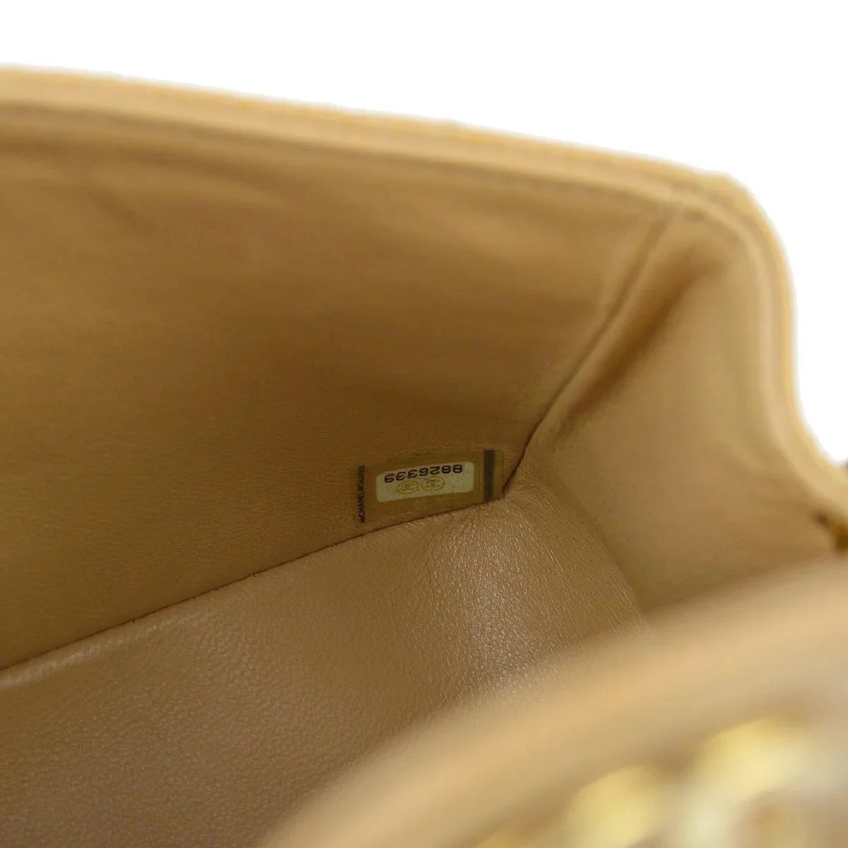 Chanel 2003-2004 Beige Caviar Mini Classic Square Flap Shoulder Bag 17