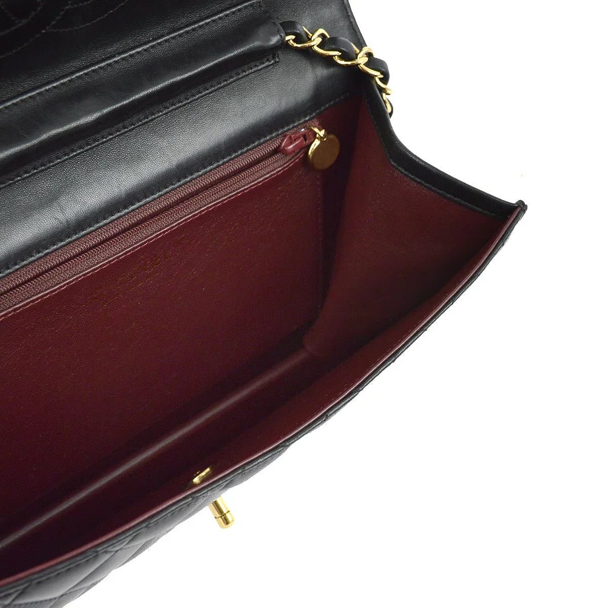 Chanel 2008-2009 Black Lambskin Turnlock Medium Half Flap Shoulder Bag