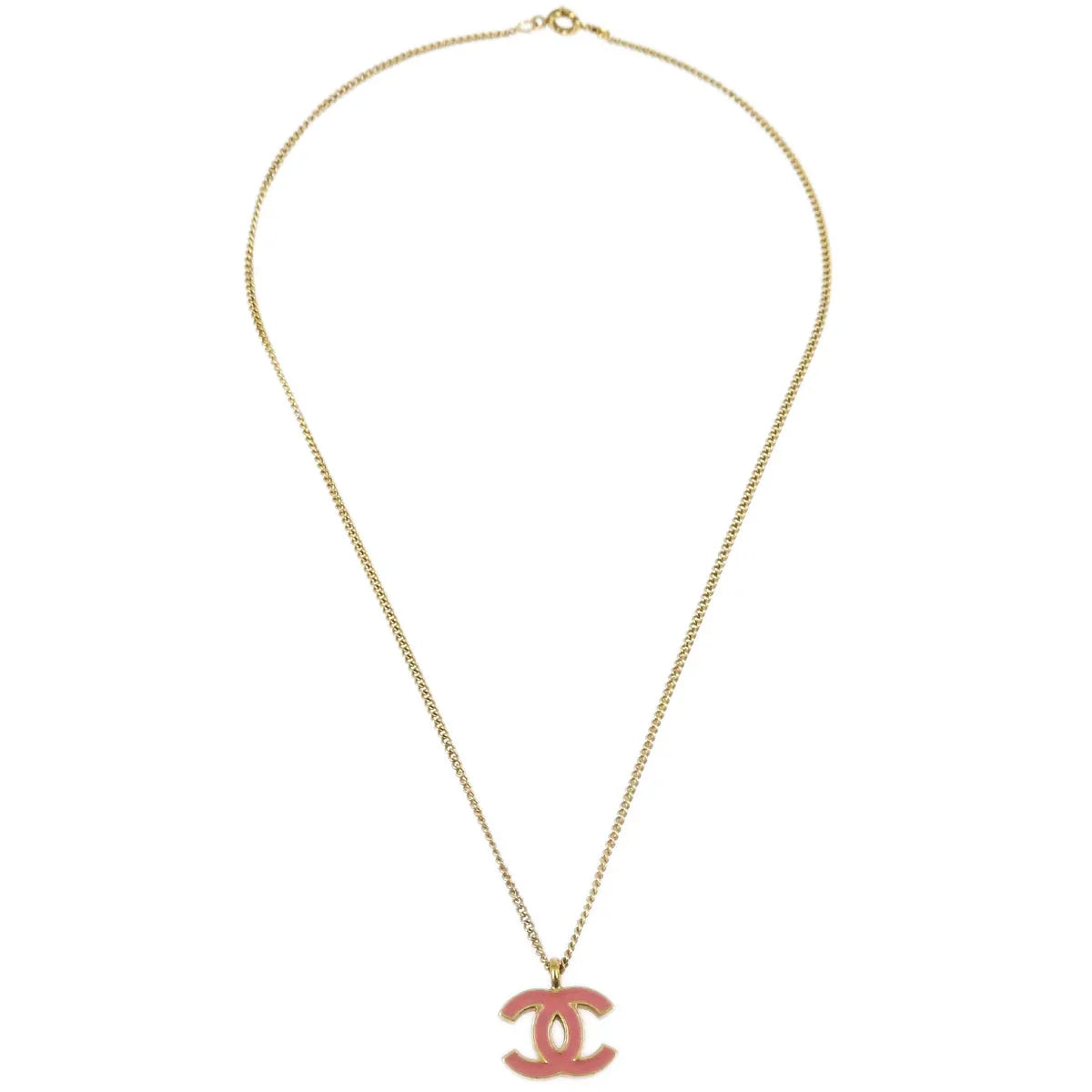 Chanel Pink CC Pendant Necklace 01A