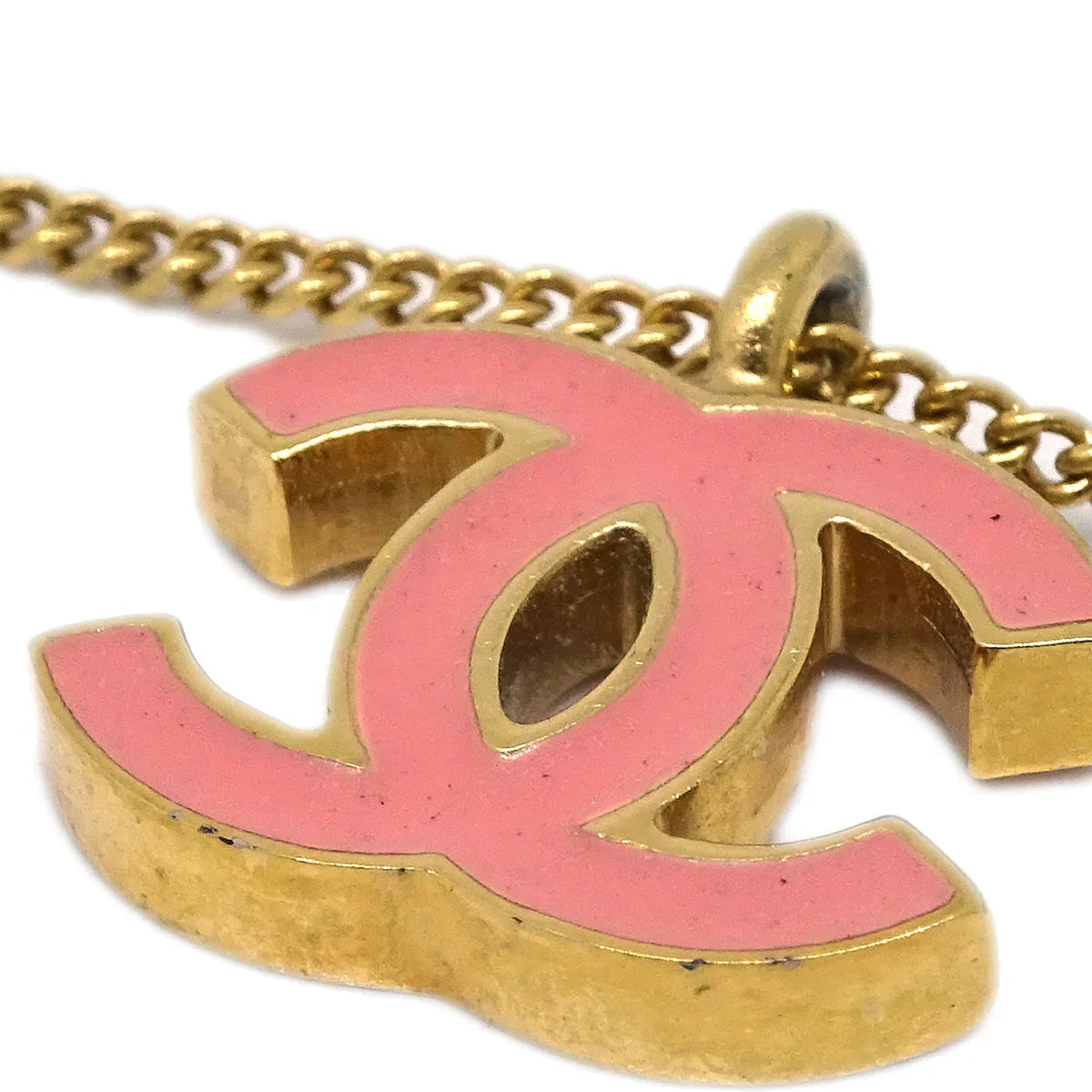 Chanel Pink CC Pendant Necklace 01A