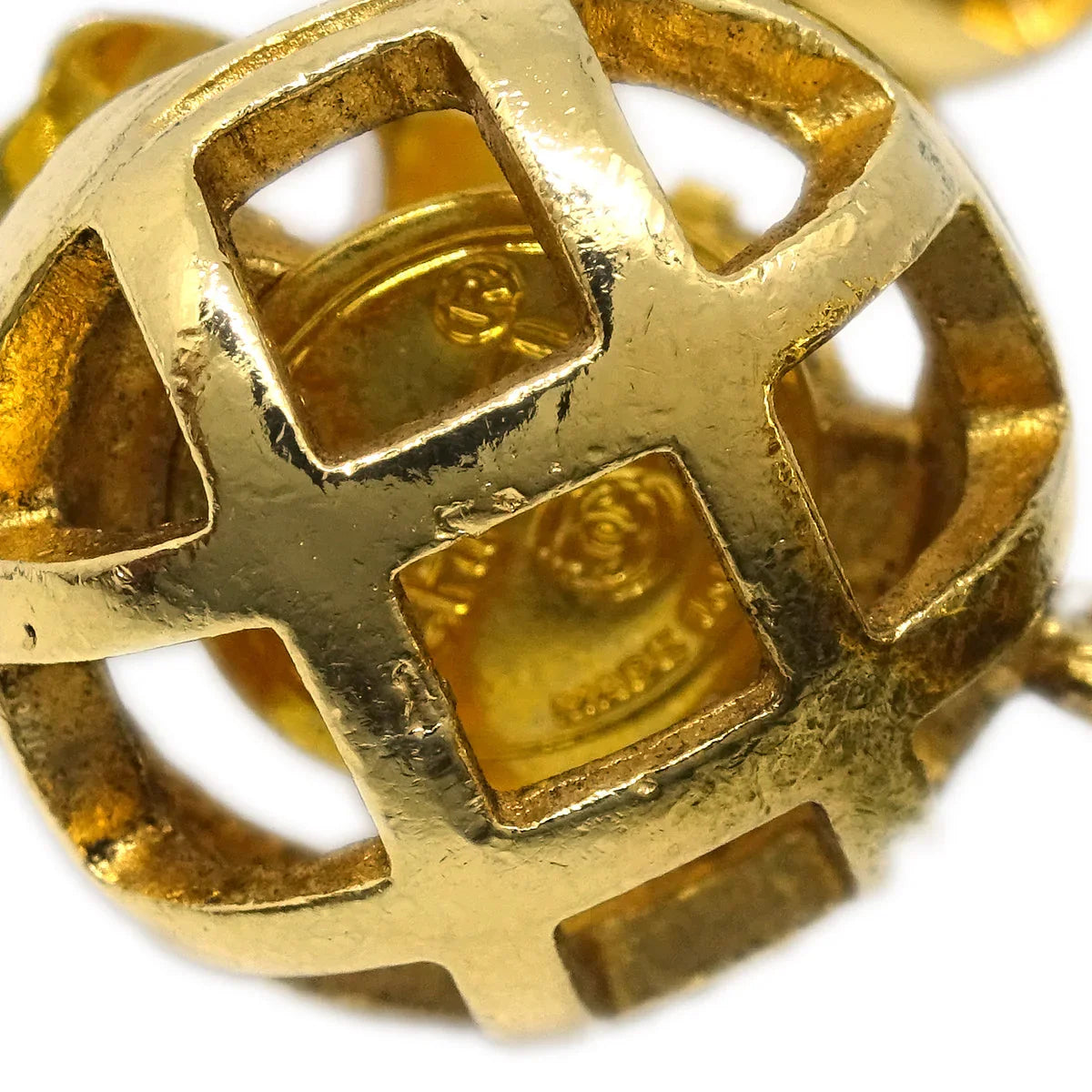 Chanel Gold Bell Dangle Earrings Clip-On