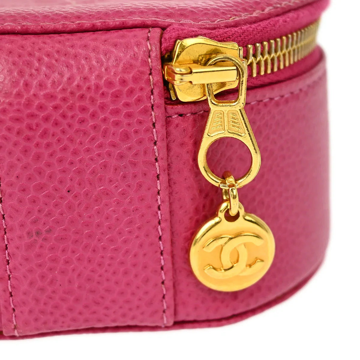 Chanel Pink Caviar Jewelry Case Pouch