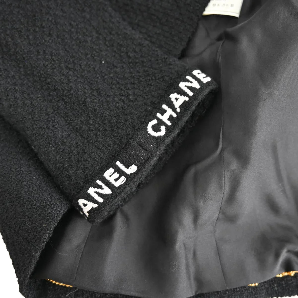 Chanel Setup Suit Jacket Skirt Black 95A #42 #38