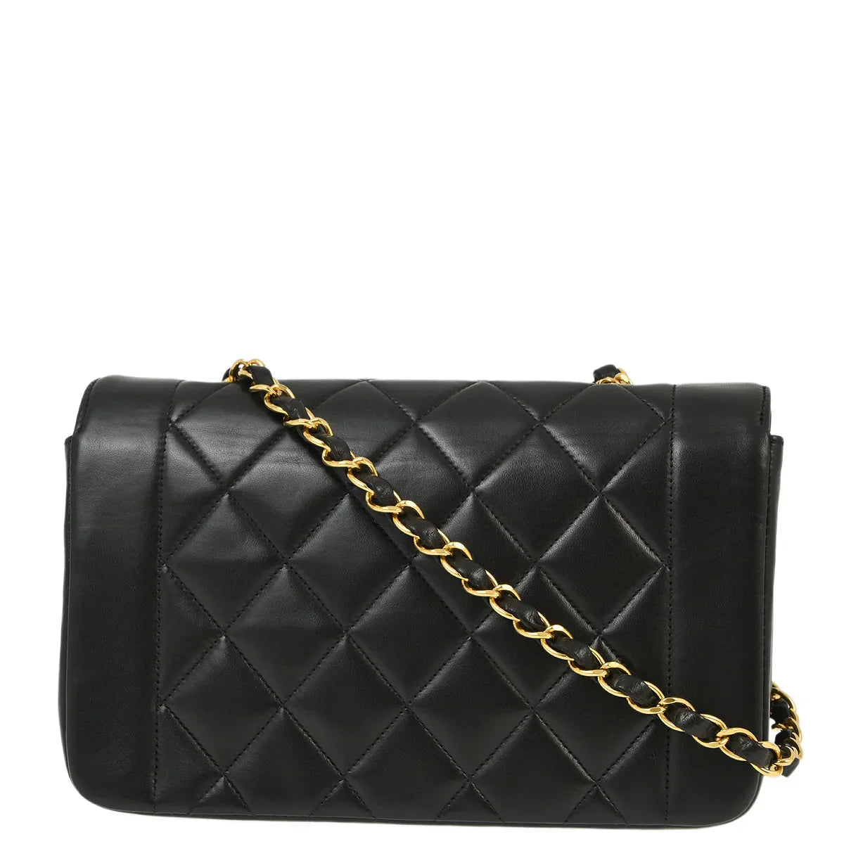 Chanel 1994-1996 Black Lambskin Small Diana Shoulder Bag