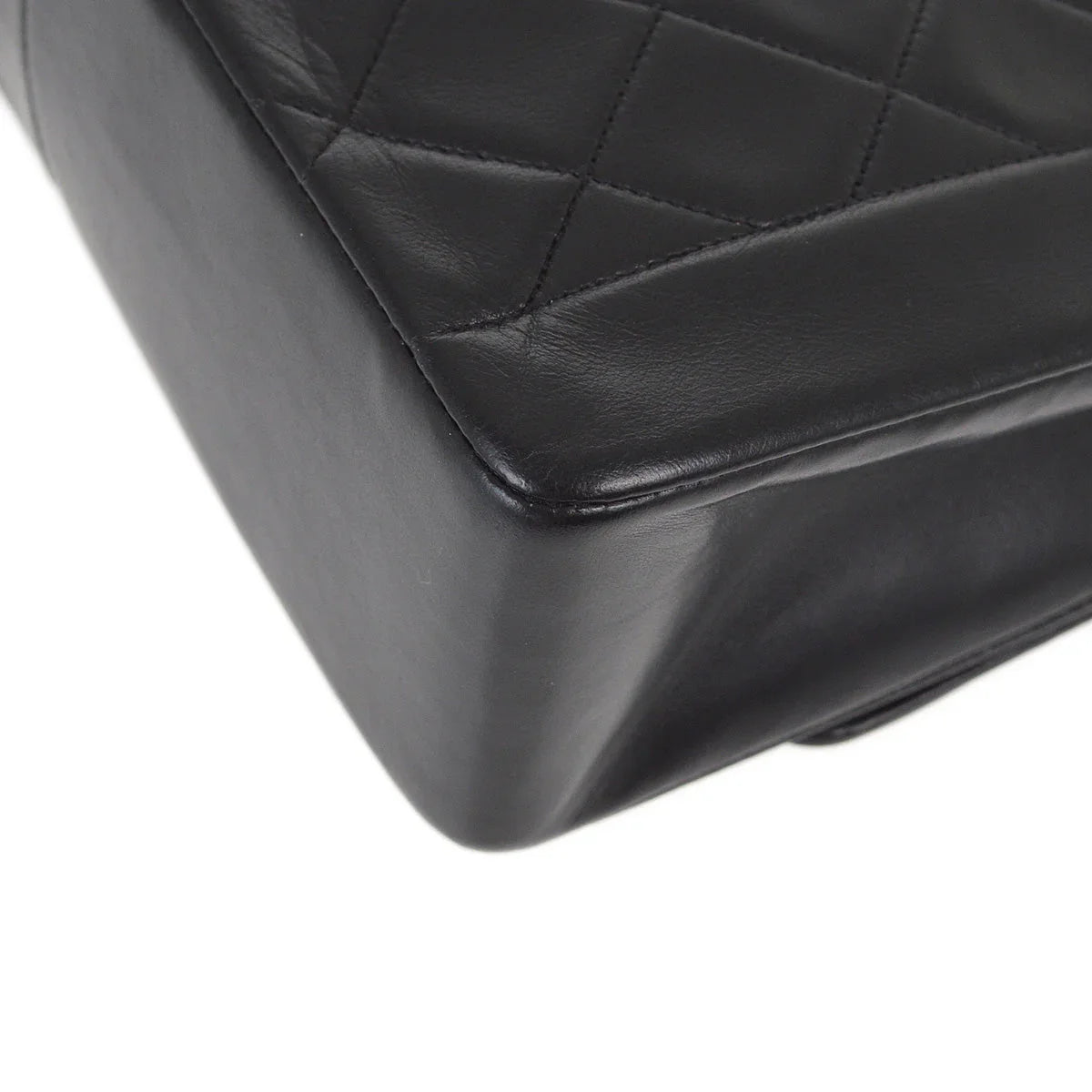 Chanel 1996-1997 Black Lambskin Medium Diana Shoulder Bag