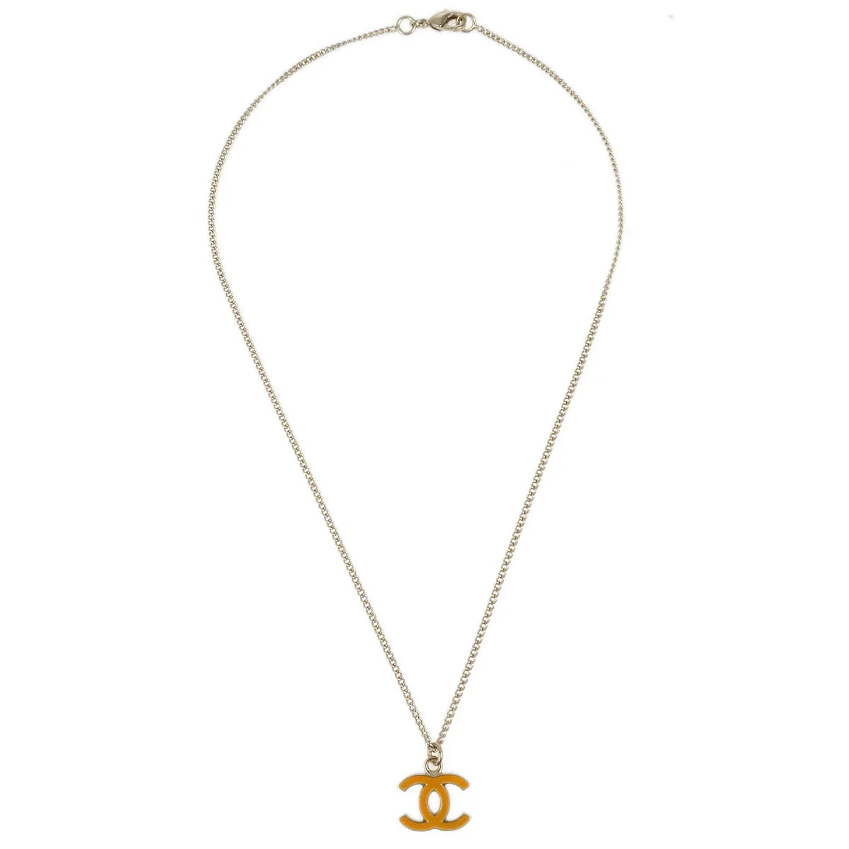 Chanel Gold Orange CC Pendant Necklace 08C