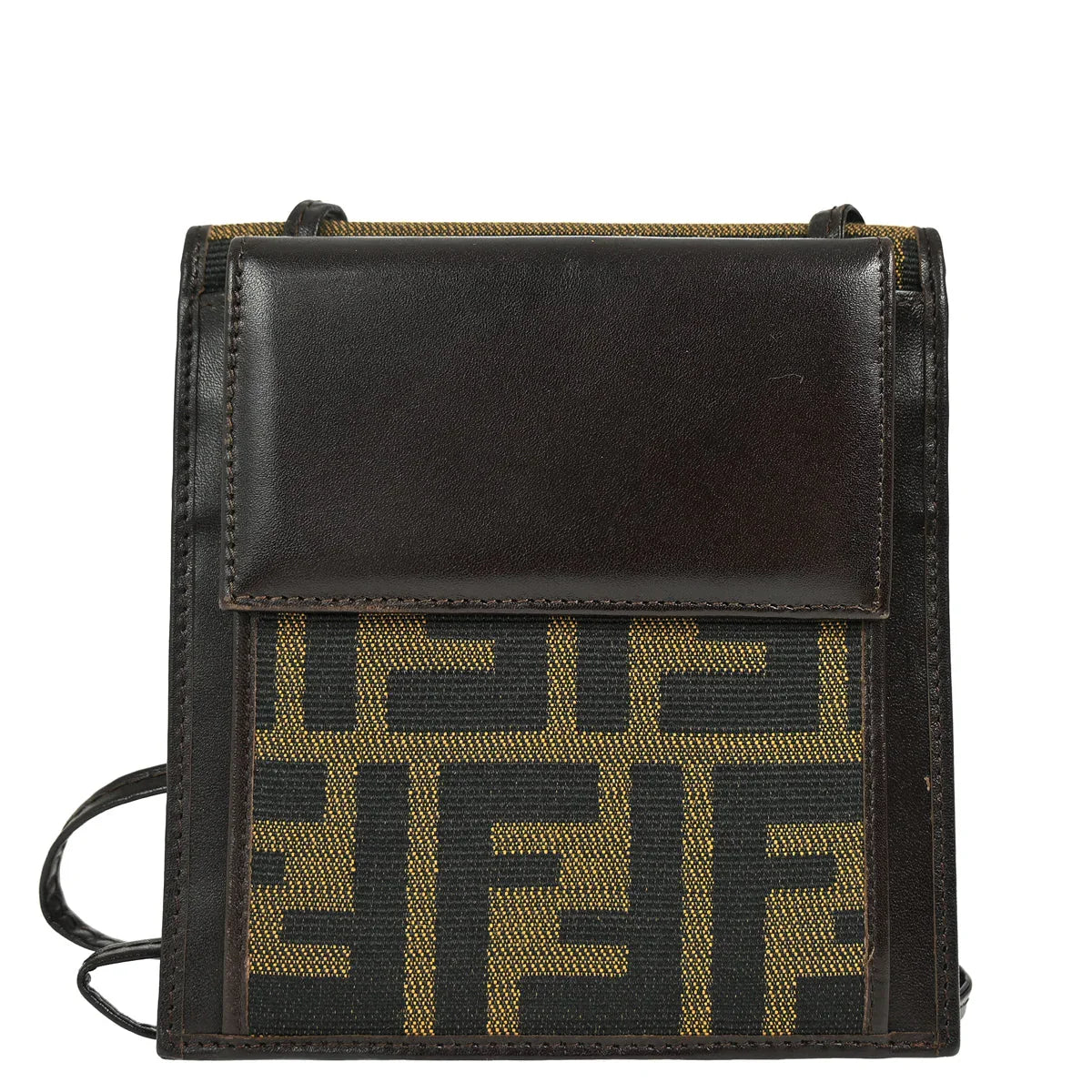Fendi Zucca Shoulder Bag Wallet Purse Pochette Brown