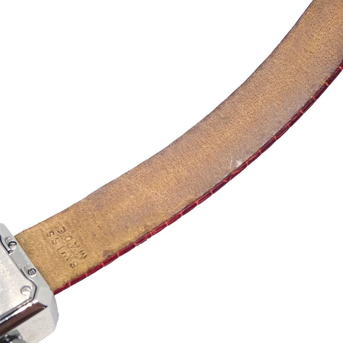 Corum * Sugar Cube Ref.137.424.47 Quartz Watch SS Diamond Red Lizard