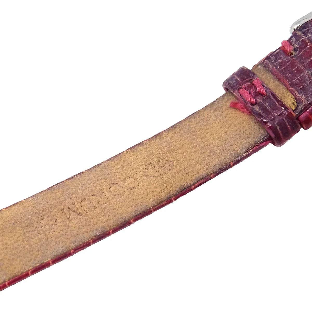 Corum * Sugar Cube Ref.137.424.47 Quartz Watch SS Diamond Red Lizard