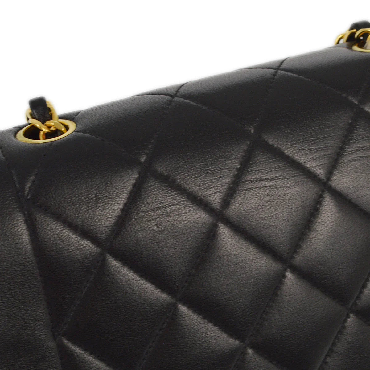 Chanel 1991-1994 Black Lambskin Small Diana Shoulder Bag