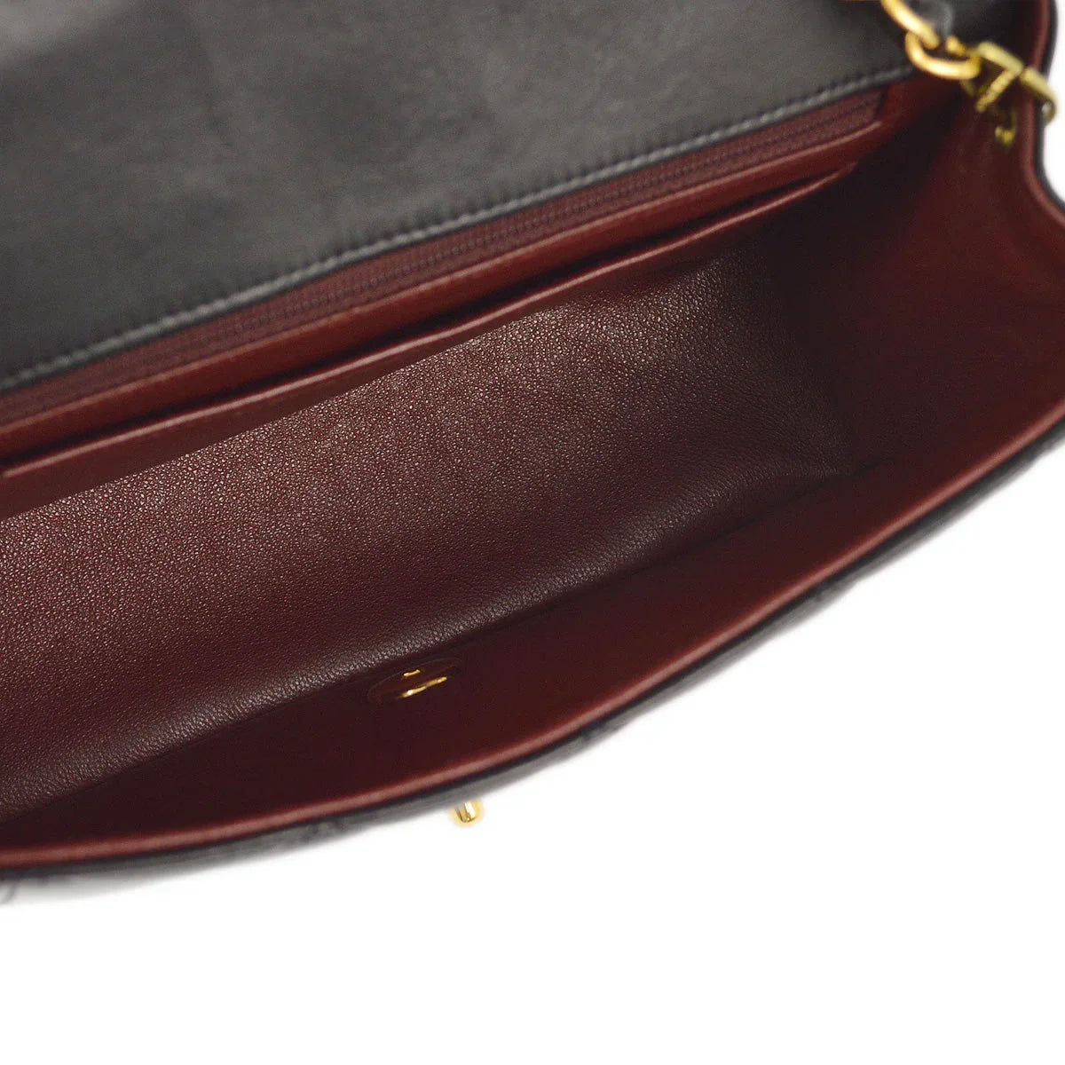 Chanel 1991-1994 Black Lambskin Small Diana Shoulder Bag