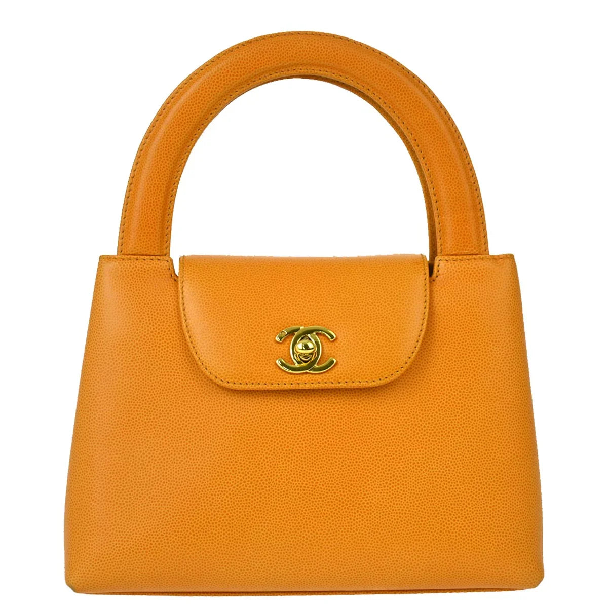 Kurara　CHANEL/シャネル f_099 Chanel * 1997-1999 Orange Caviar Handbag – AMORE Vintage Tokyo