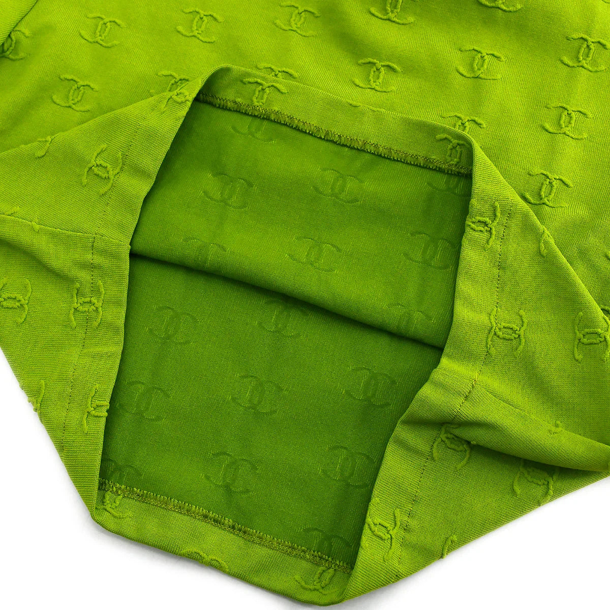 Chanel Cropped T-shirt Top Green 97P #38