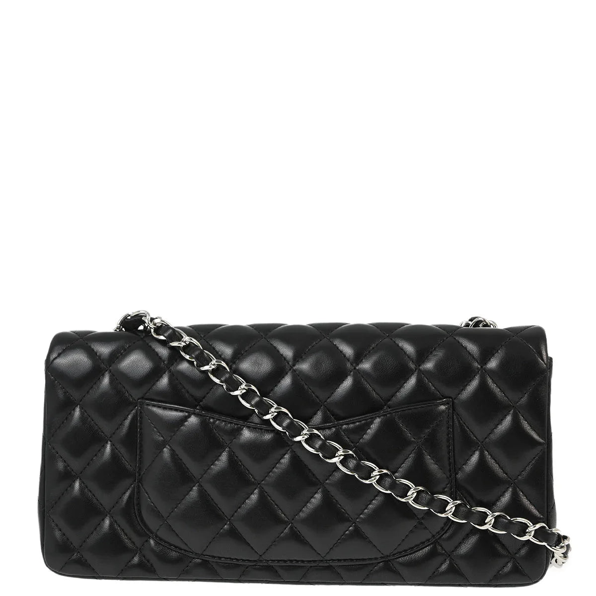 Chanel 2009-2010 Black Lambskin East West Shoulder Bag