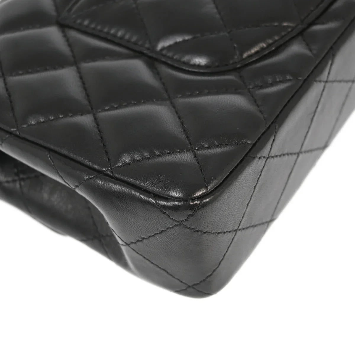 Chanel 2009-2010 Black Lambskin East West Shoulder Bag
