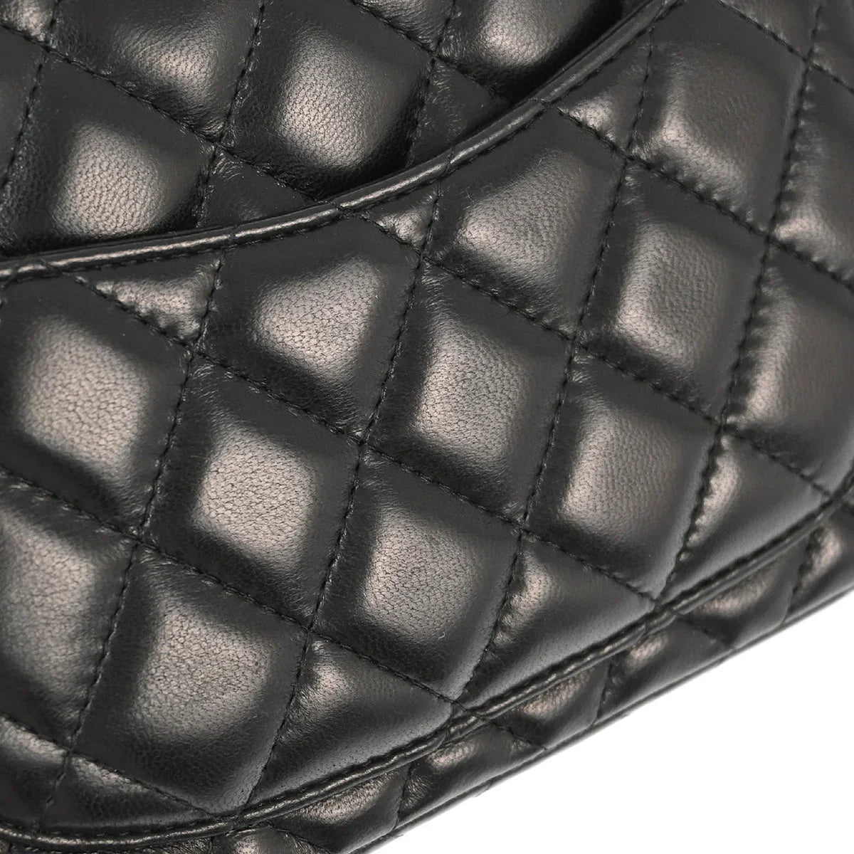 Chanel 2009-2010 Black Lambskin East West Shoulder Bag