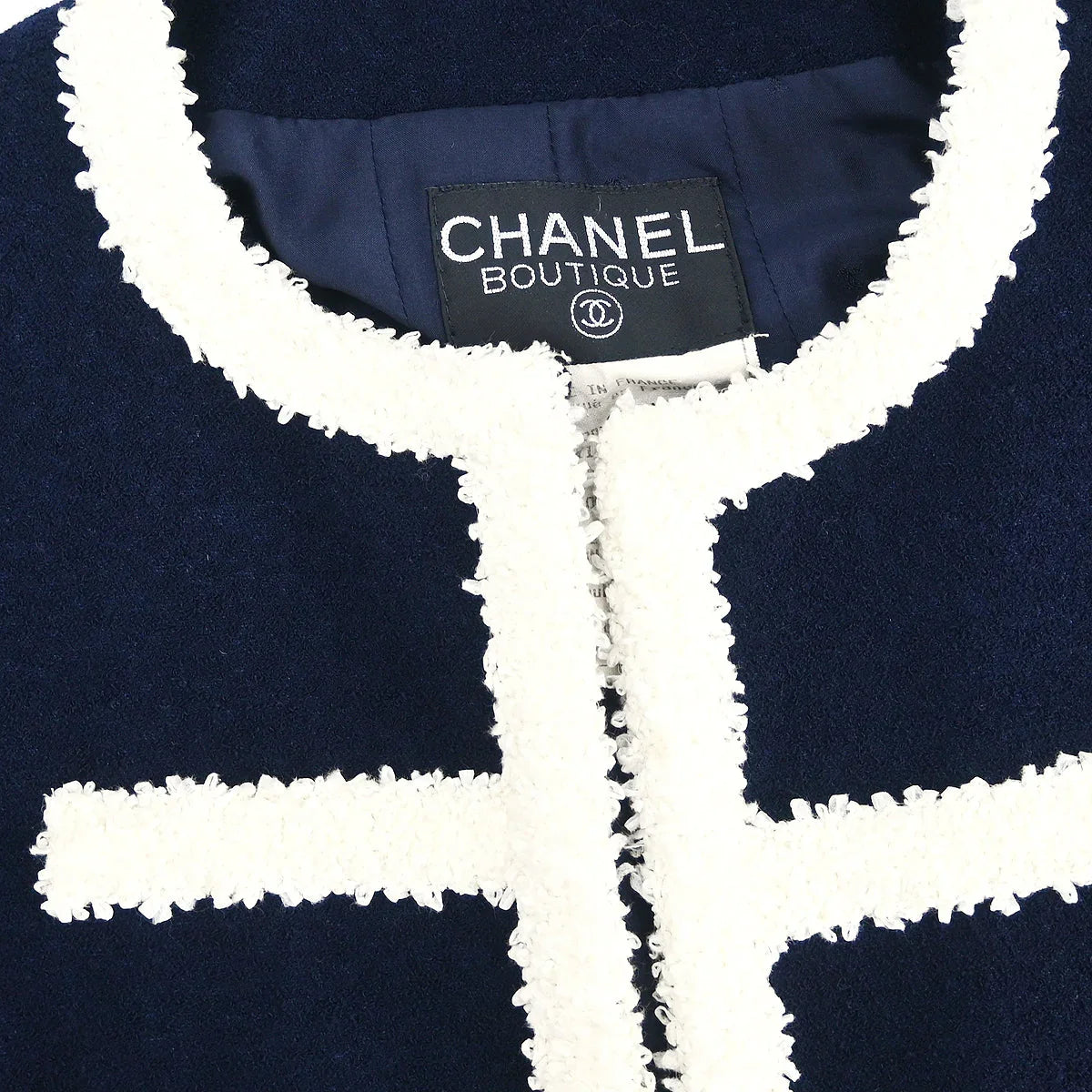 Chanel 1995 Collarless Jacket Navy #38