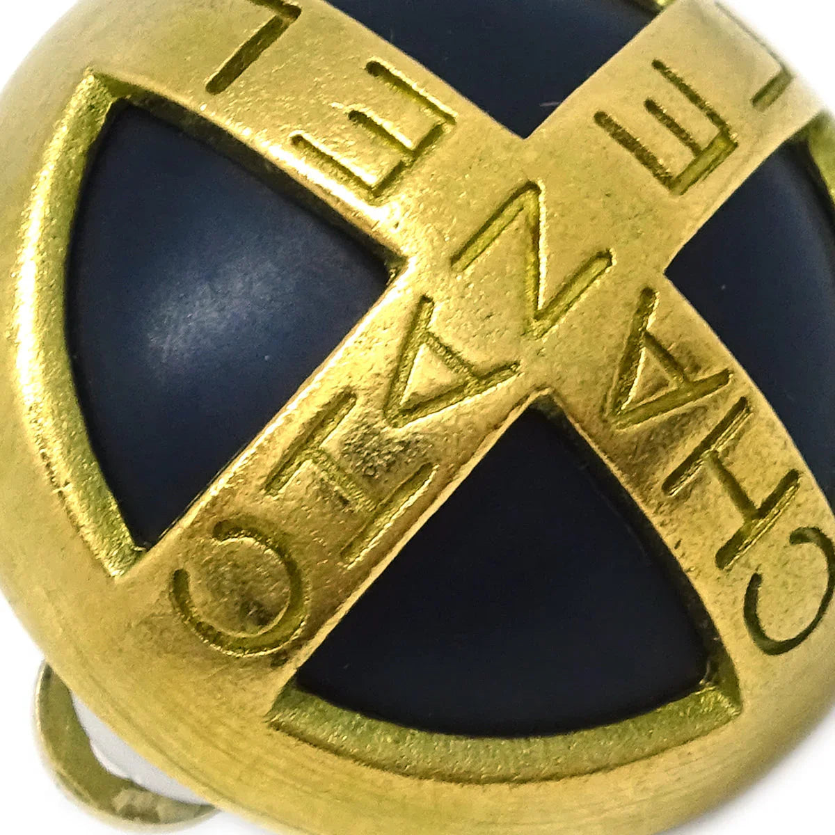 Chanel Gold Button Earrings Clip-On 95P