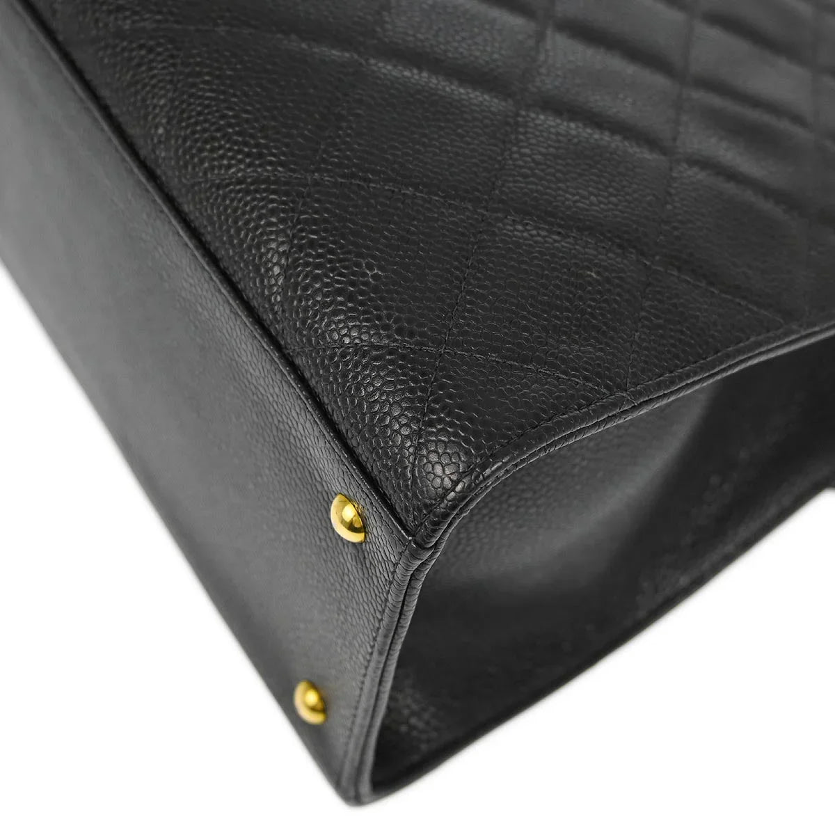 Chanel 2000-2001 Black Caviar Straight Flap Chain Handbag